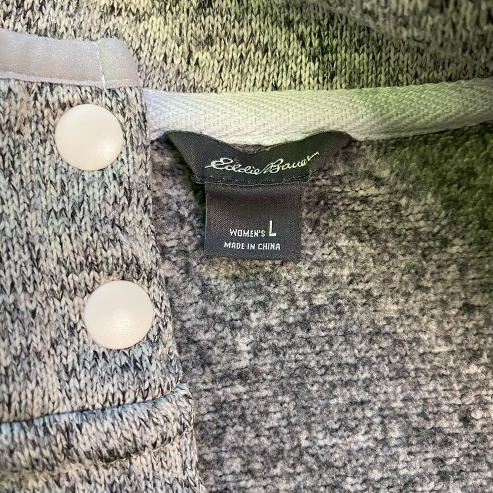 Eddie Bauer Heather Grey Quarter Snap Pullover - Picture 8 of 9
